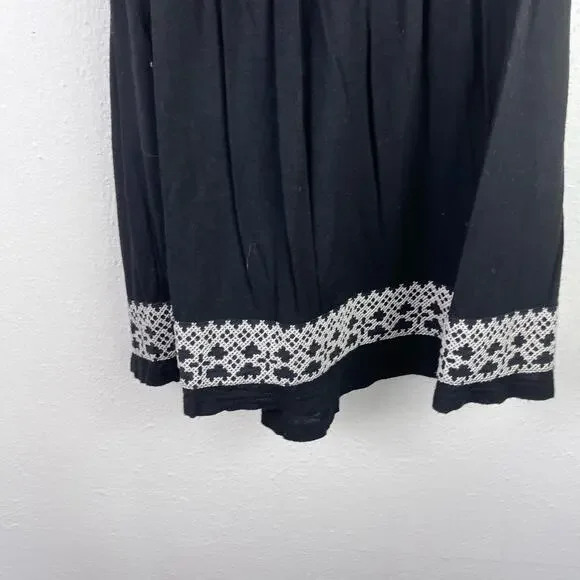 Hazel Women's Black Peasant Flowy Boho Empire Waist Strappy Tank Top Small Y2K - Picture 3 of 8